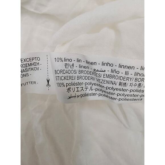 Zara Midi Dress SZ S Halter Embroidered Gauze Beachy Bohemian Cottagecore - Picture 12 of 13